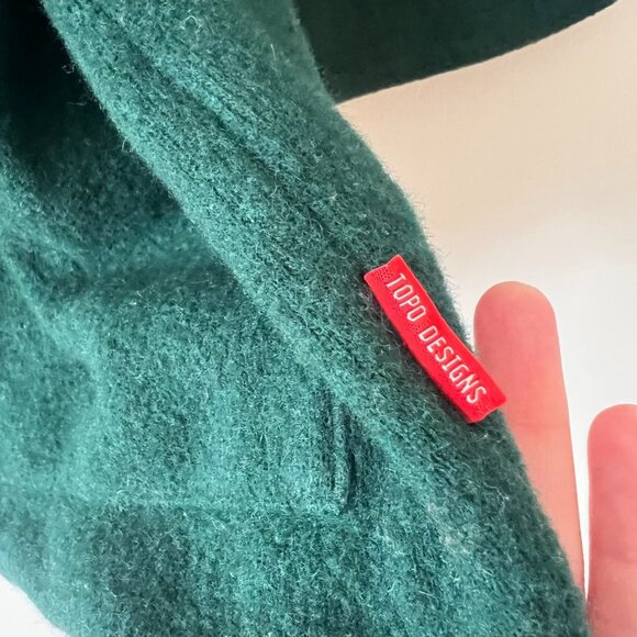 Topo Designs Wool Blend Global Wrap Sweater Green Women's Size Small - Picture 3 of 10